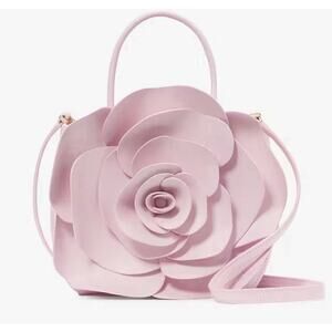 NWT $449 KATE SPADE FLORAL 3D ROSE CROSSBODY PINK WRAPPED